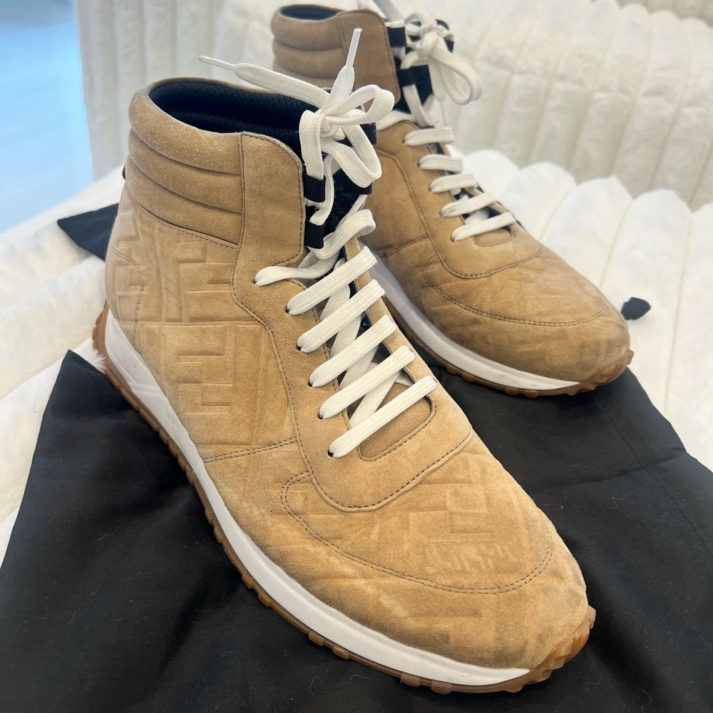 Fendi Tan High-Top Sneakers